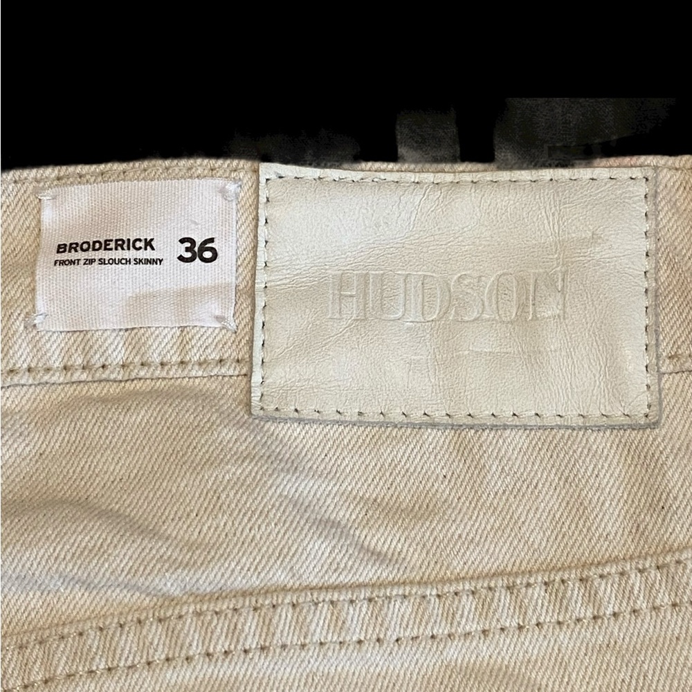 HUDSON | Men's Hudson Broderick Button Up jean Front Zip Linen Jeans NWT 36x33 - Picture 9 of 13